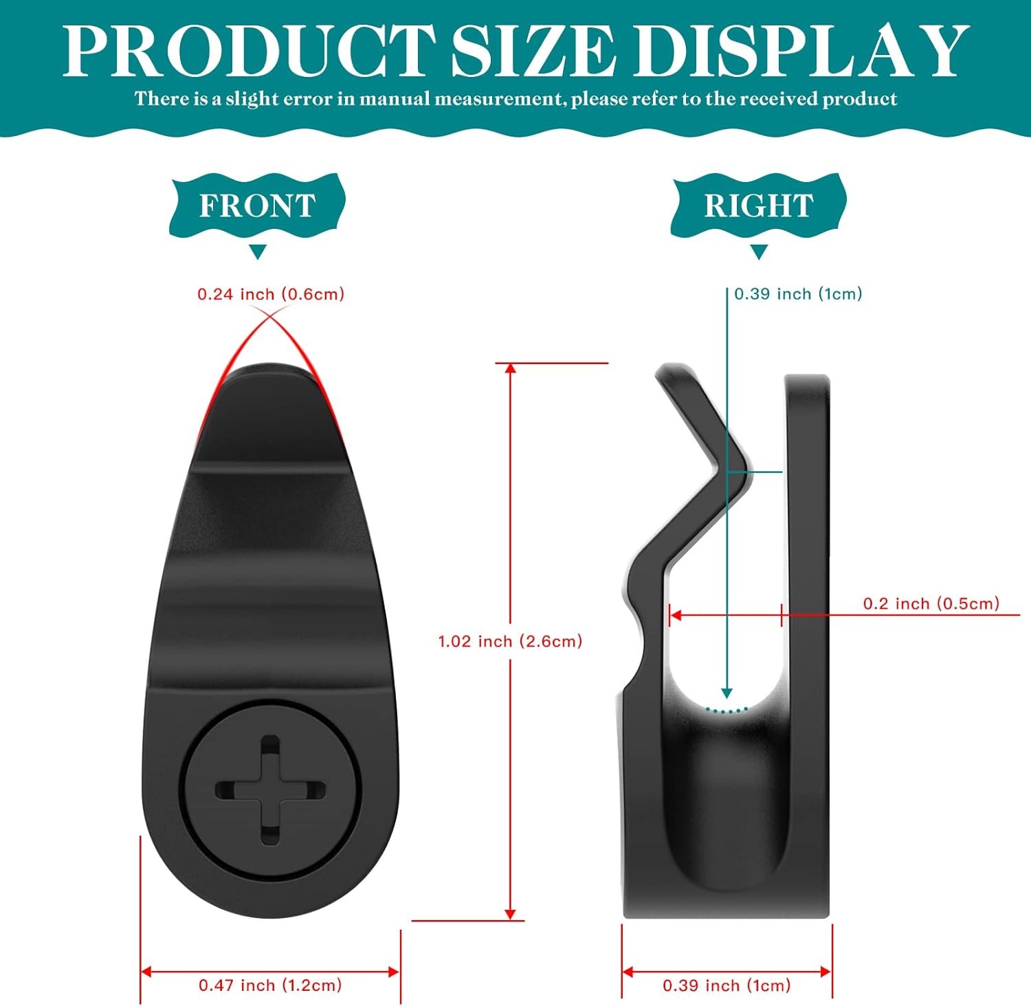 Outdoor String Lights Clips, Weatherproof Cable Hanger Hooks for Hanging Fairy Lights, Holiday Decor - Black, 50 Pack - Image 7