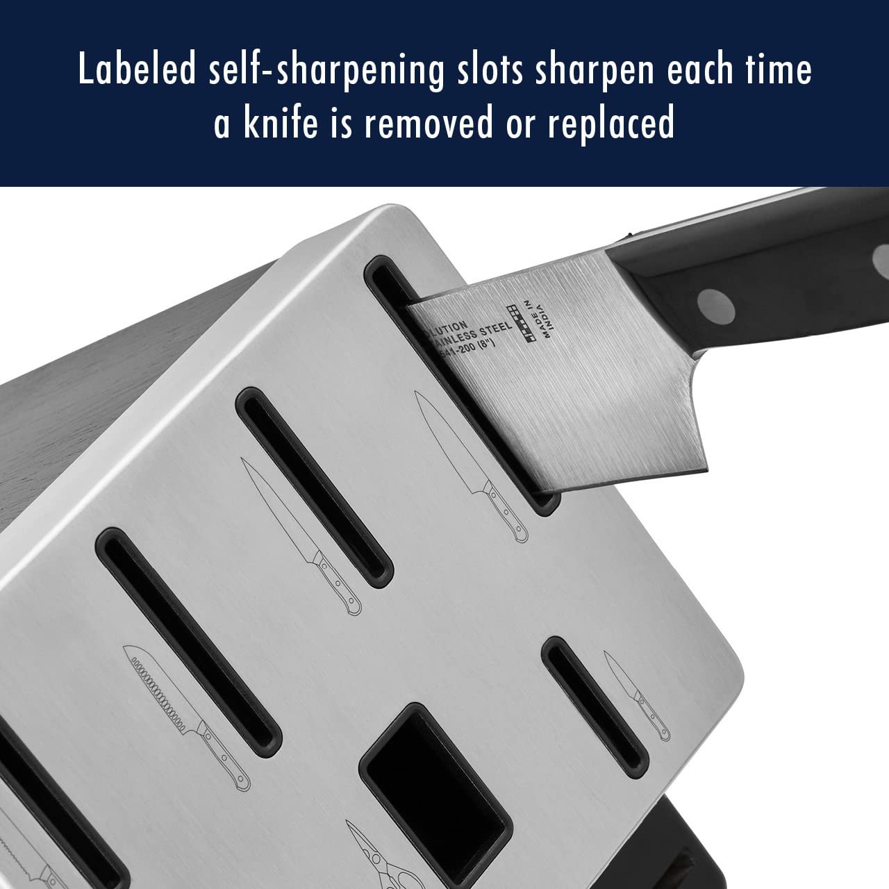 HENCKELS Solution Razor-Sharp 16-pc Knife Set, Chef Knife, Bread Knife, Steak Knife, German Engineered Informed by 100+ Years of Mastery - Image 6