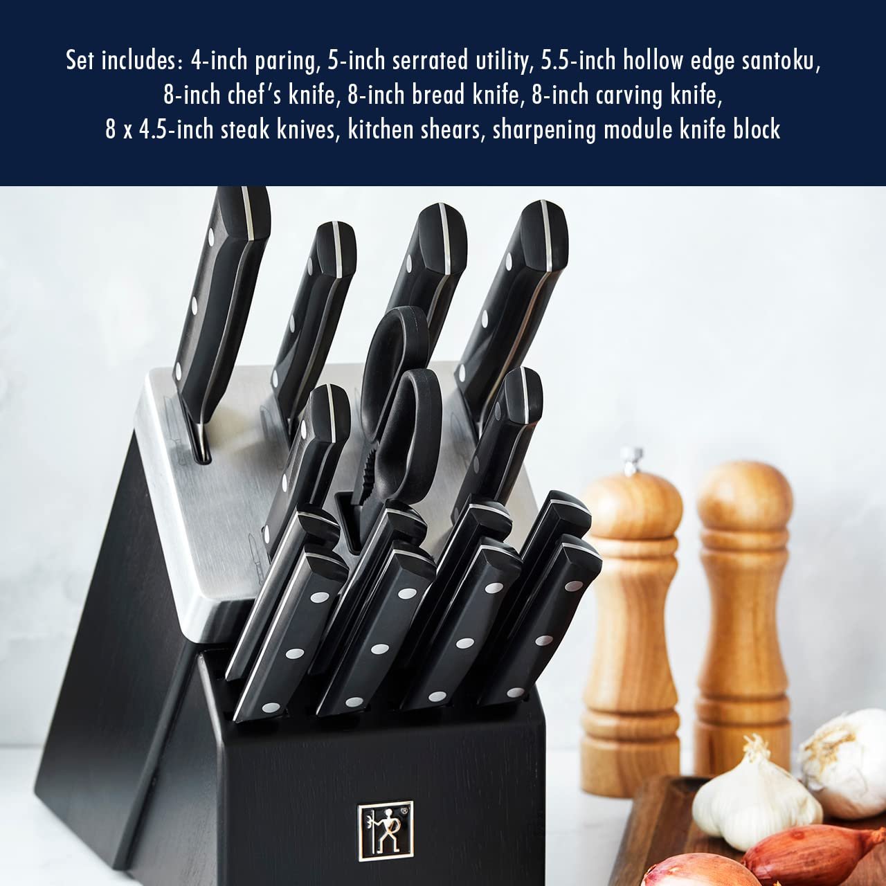 HENCKELS Solution Razor-Sharp 16-pc Knife Set, Chef Knife, Bread Knife, Steak Knife, German Engineered Informed by 100+ Years of Mastery - Image 10