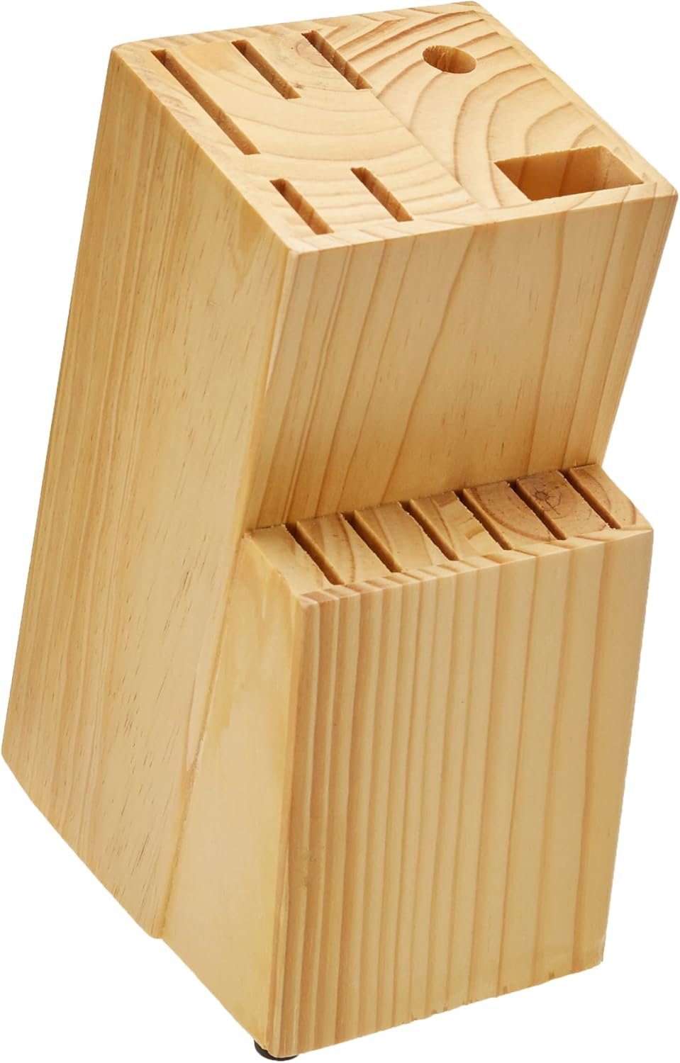 Amazon Basics 14-Piece High Carbon Stainless Steel Kitchen Knife Set with Sharpener and Pinewood Block, Black - Image 3