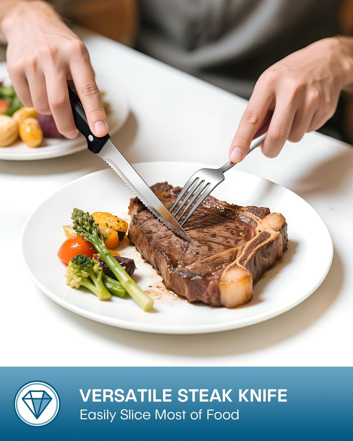 Stapava 24-Piece Silverware Set with Steak Knives, Food-Grade Stainless Steel Flatware Set for 4 Mirror Polished Cutlery Utensil Sets Include Forks Spoons and Knives Set Dishwasher Safe - Image 3