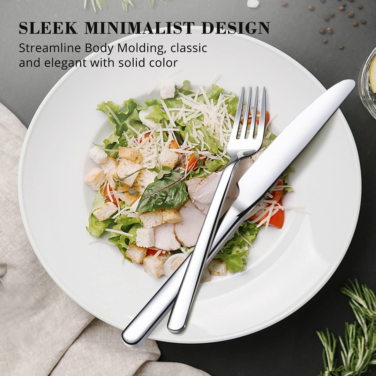 KINGSTONE Silverware Set, 20 Piece Flatware Cutlery Set for 4, 18/10 Stainless Steel Silverware Mirror Polished Dishwasher Safe for Home, Restaurant, Wedding, Party(Silver, 20 pieces for 4) - Image 3