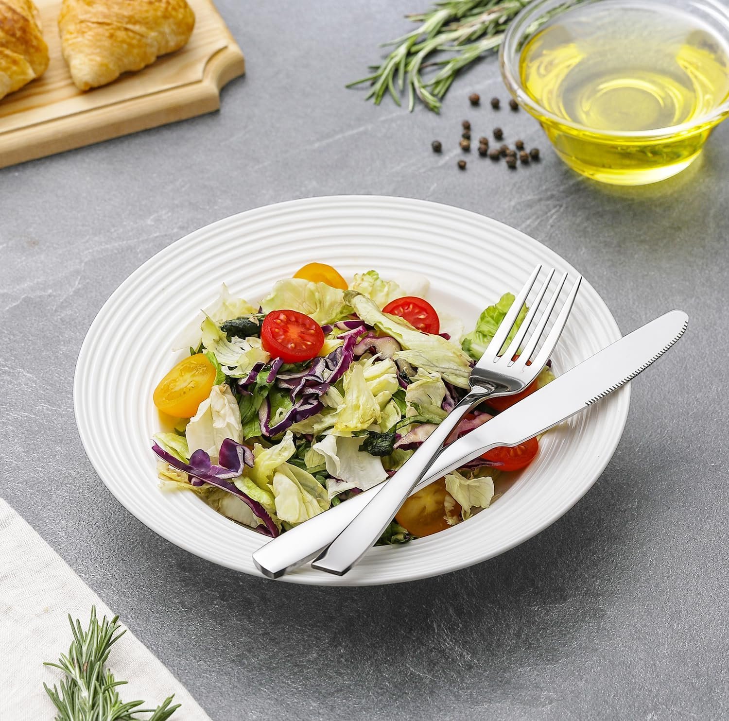 HIWARE 48-Piece Silverware Set with Steak Knives for 8, 18/8 Stainless Steel Flatware Cutlery Set For Home Kitchen Restaurant Hotel, Kitchen Utensils Set, Mirror Polished, Dishwasher Safe - Image 6