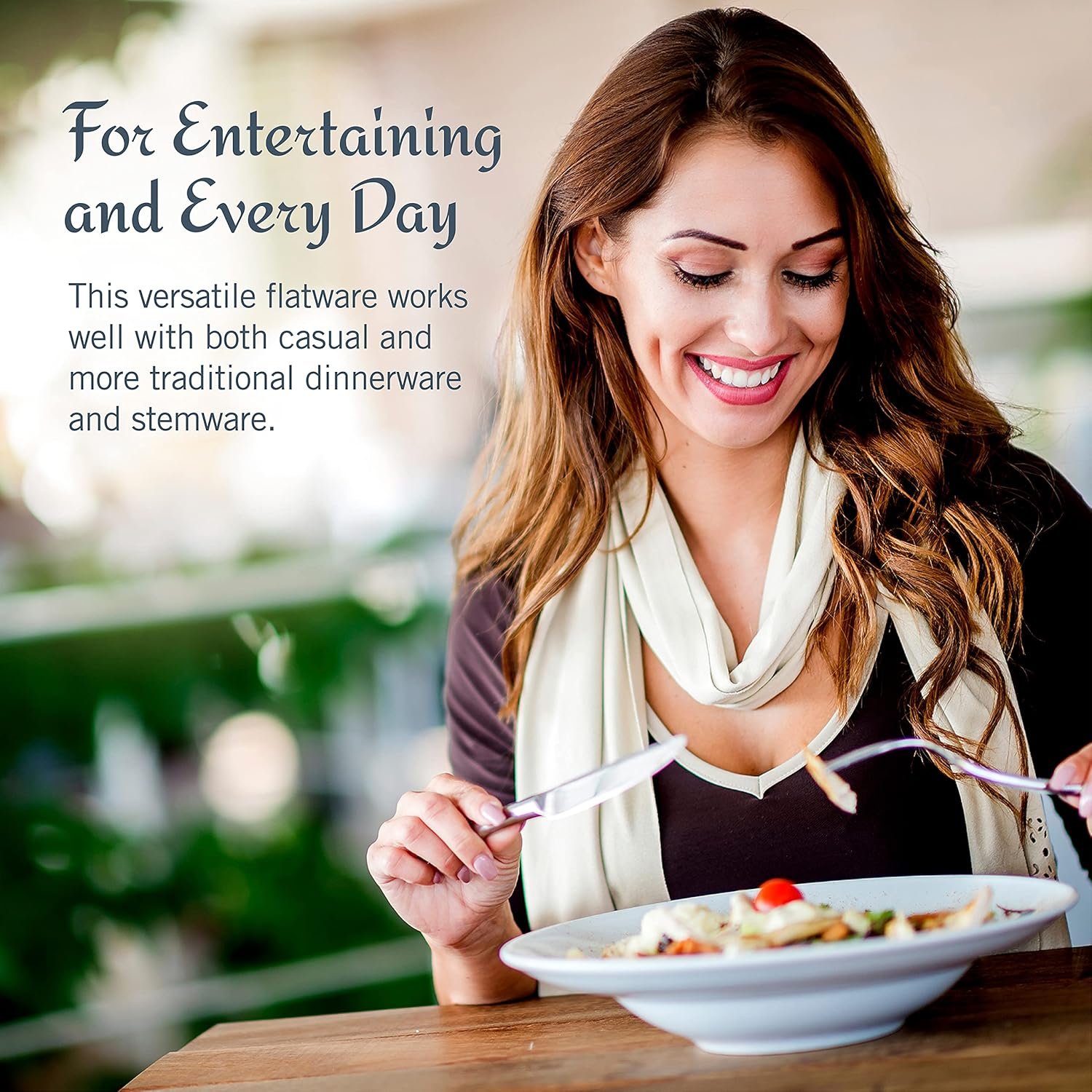 Mikasa Harmony 65-Piece Flatware Set for 12, 18/10 Stainless Steel Silverware with Forks, Knives, Spoons, and Serving Utensils, Elegant Design - Image 5